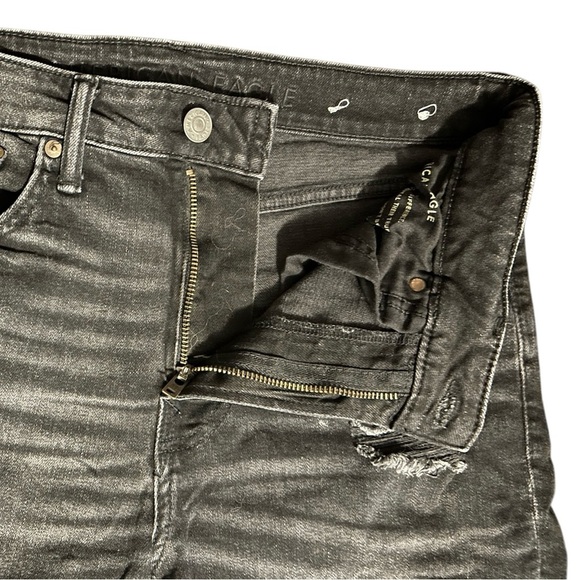 American Eagle Outfitters Distressed Black Denim Shorts Men's 31 Modern Utility - Picture 9 of 11